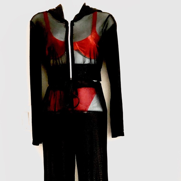 MESH COVER UP.SIZE MEDIUM.COLOR BLACK - Picture 4 of 6